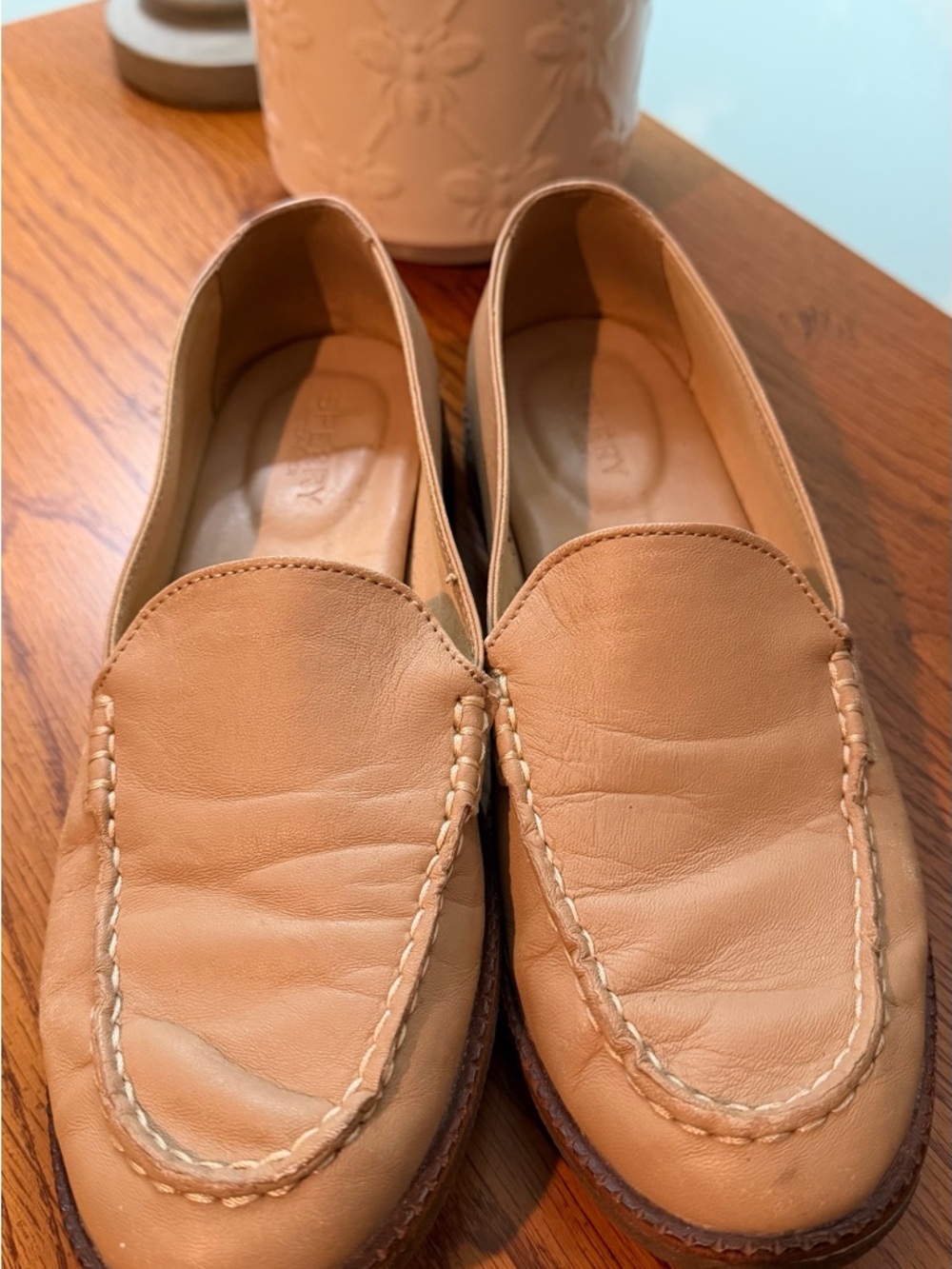 Sperry Women's Tan Leather Slip-On Loafers 7.5